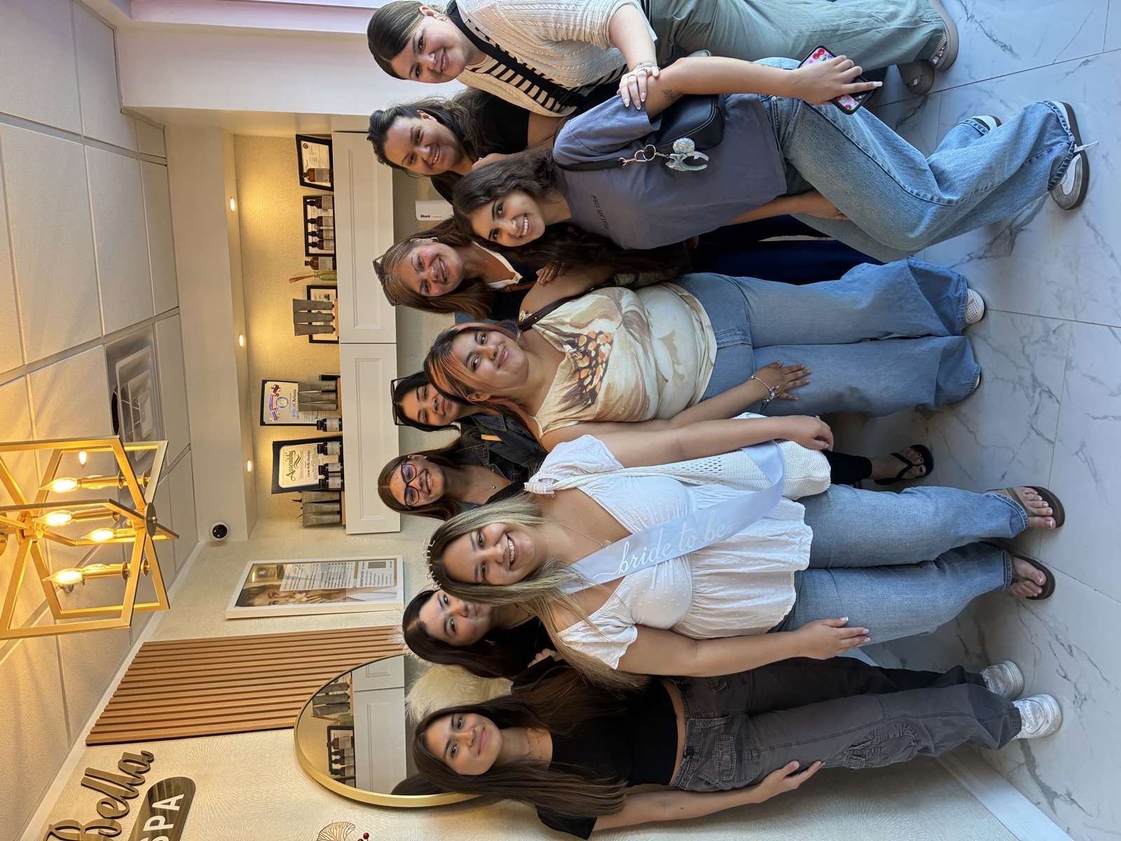 A Whittier bridal party of ten celebrates bride-to-be Aaliyah with a private group head spa reservation at Lavie Bella in Artesia, two weeks before her Long Beach wedding